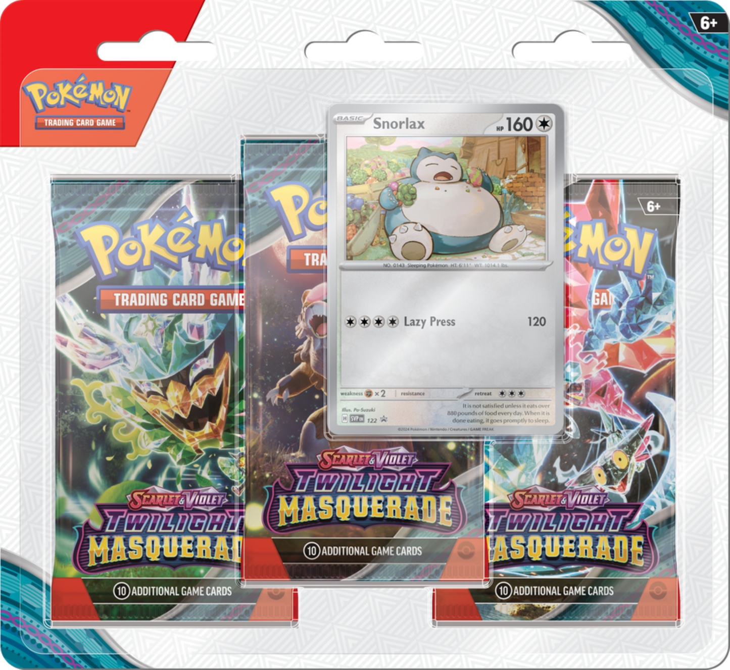 Pokemon TCG: SV6 Twilight Masquerade 3 Pack Blister - Snorlax