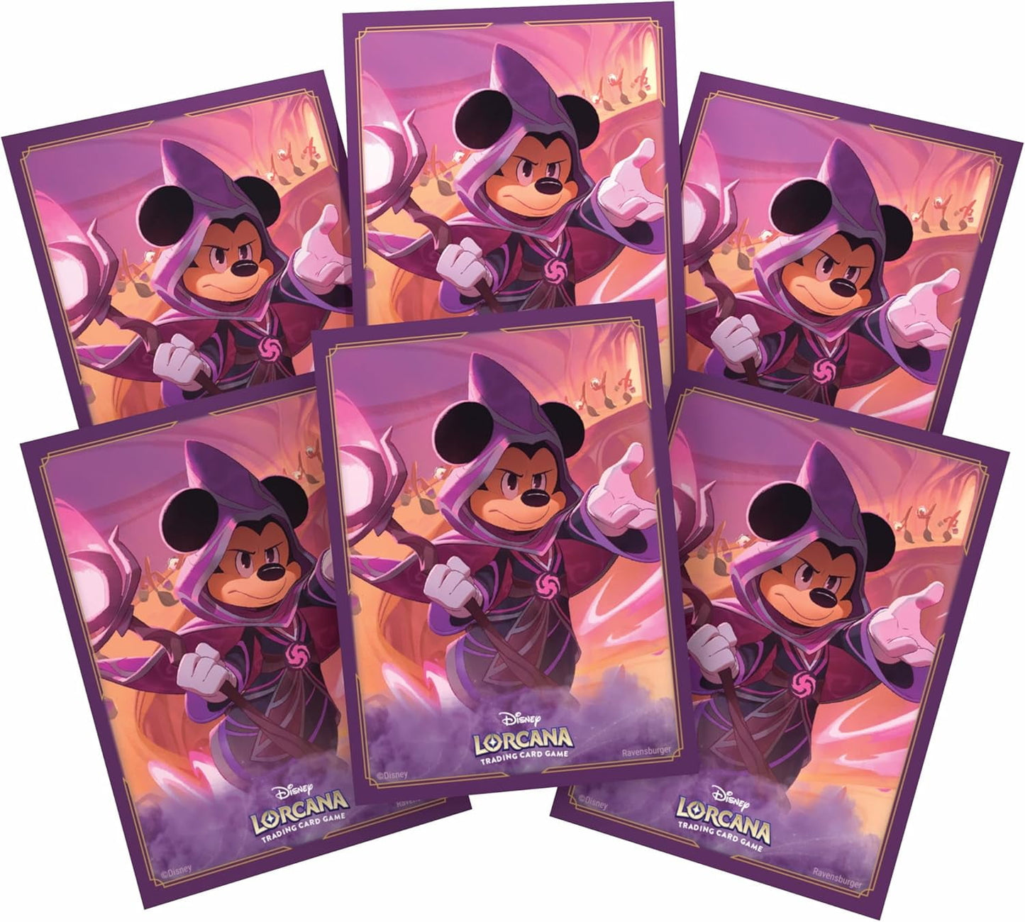 Ravensburger Disney Lorcana TCG Card Sleeves Featuring Mickey Mouse - Wayward Sorcerer | 65 Protective Sleeves for TCG Decks | Ages 8+