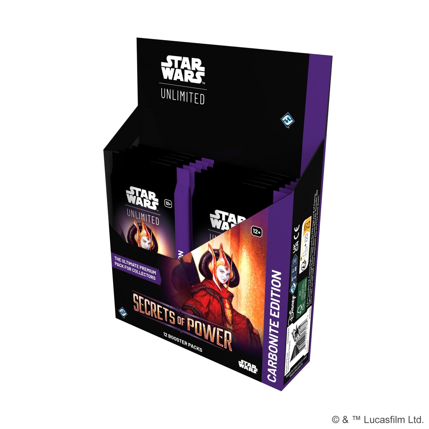 Star Wars: Unlimited TCG Secrets of Power Carbonite Edition Booster Display - 12 Premium Booster Packs with Exclusive Variants, Ages 12+, 2+ Players, 20 Min Playtime