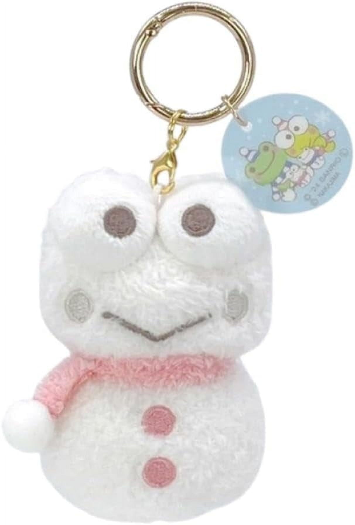 Sanrio Kerokeroppi Carabiner Mascot, Kerokeroppi x Frog Pickle, Snowman, H3.3 x W 2.4 x D 1.8 inches (8.5 x 6 x 4.5 cm)