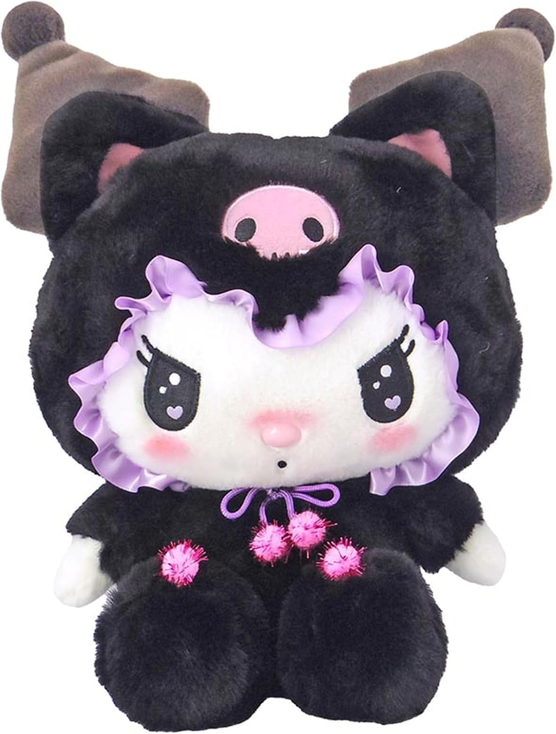 Sanrio Kuromi Black Cat Plush Toy (Medium) 201737-24 Size: H 12.6 x W 10.2 x D 5.9 inches (32 x 26 x 15 cm) Plush