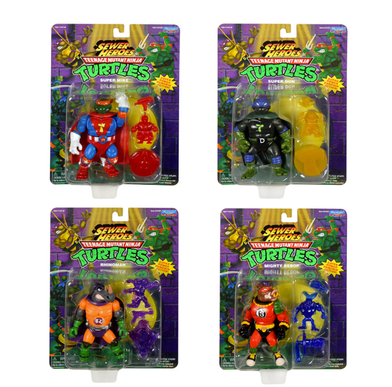 Teenage Mutant Ninja Turtles Classic Sewer Heroes Figure 4 Pack Playmates TMNT