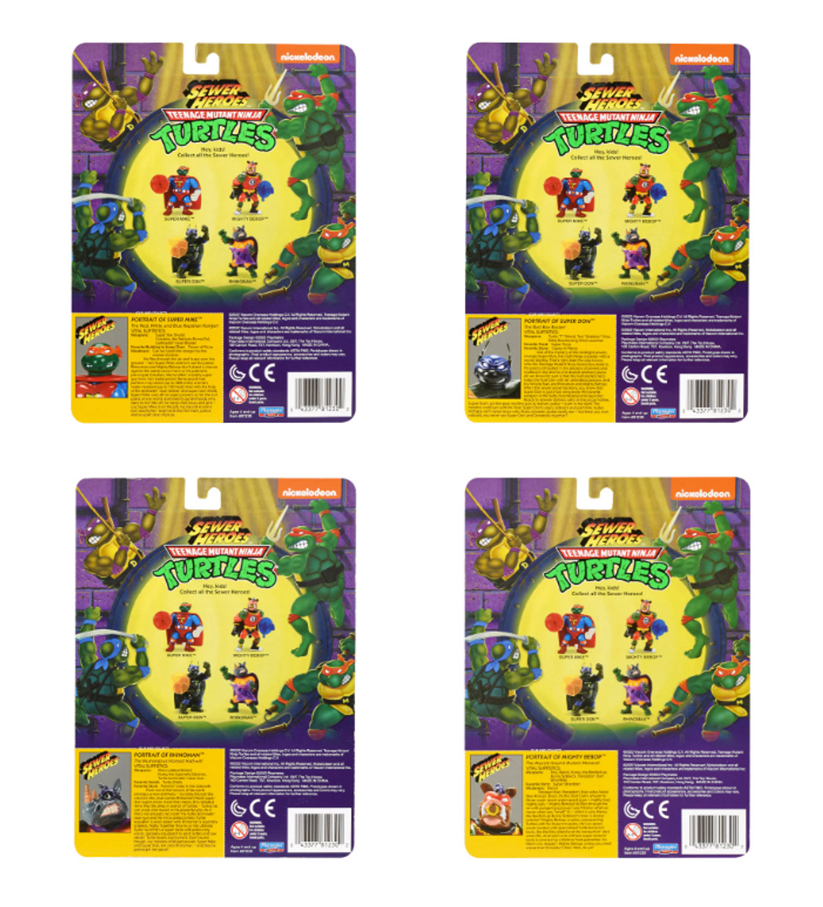 Teenage Mutant Ninja Turtles Classic Sewer Heroes Figure 4 Pack Playmates TMNT