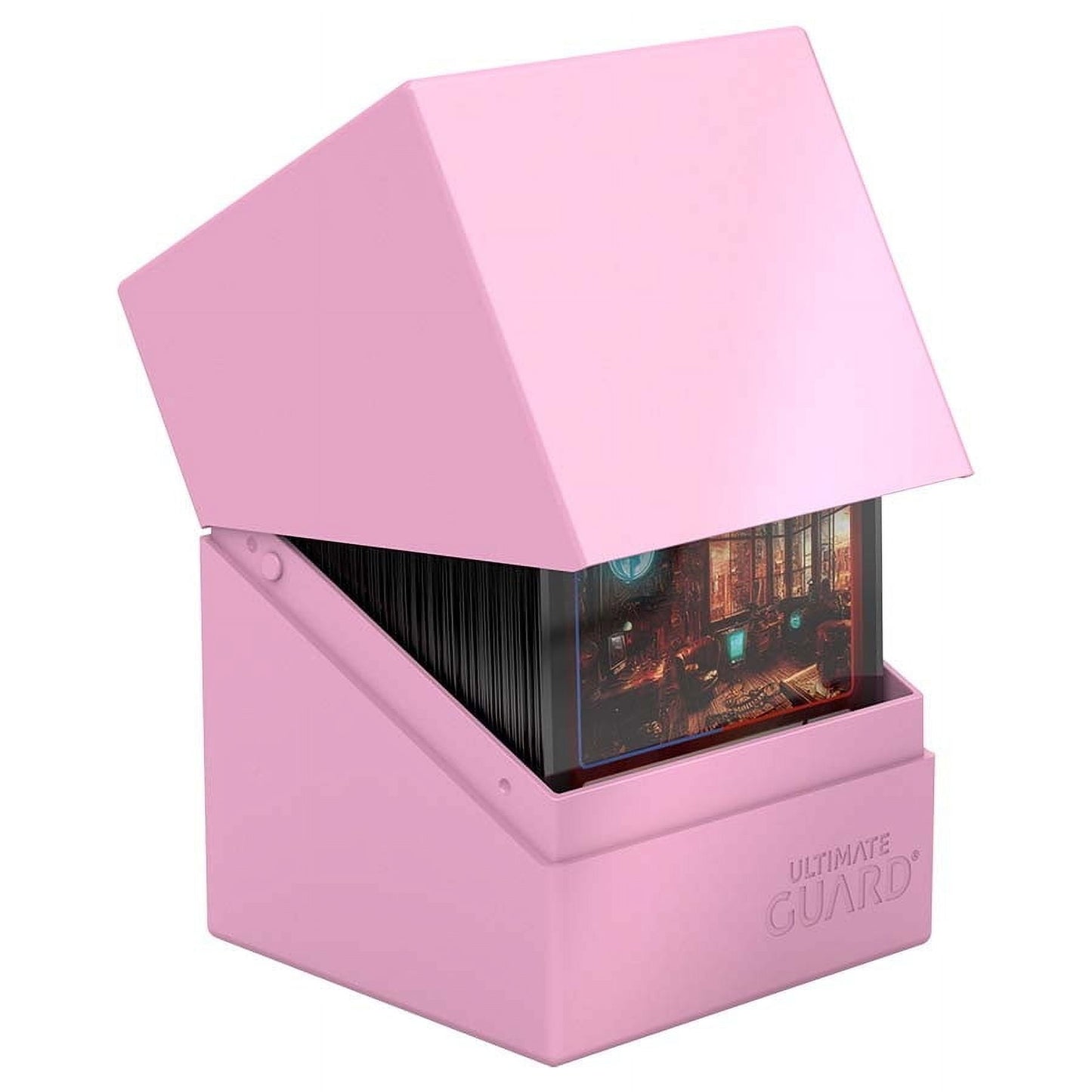 Ultimate Guard Boulder Solid 100+, Deck Case for 100 Double-Sleeved TCG Cards, Candy Pink, Secure & Durable Storage for Trading Card Games, No Transparency