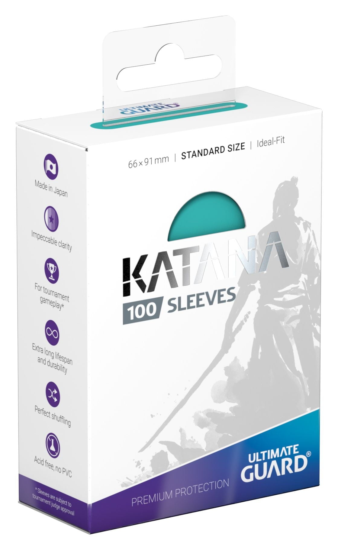 Ultimate Guard Matte Turquoise Katana Sleeves Standard Size Standard Size 100 ct Card Sleeves Individual Pack