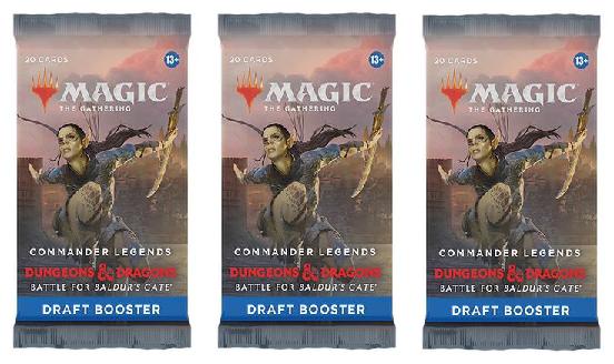 3 Packs MTG Draft Booster Pack Lot MTG Commander Legends Battle for Baldurs Gate