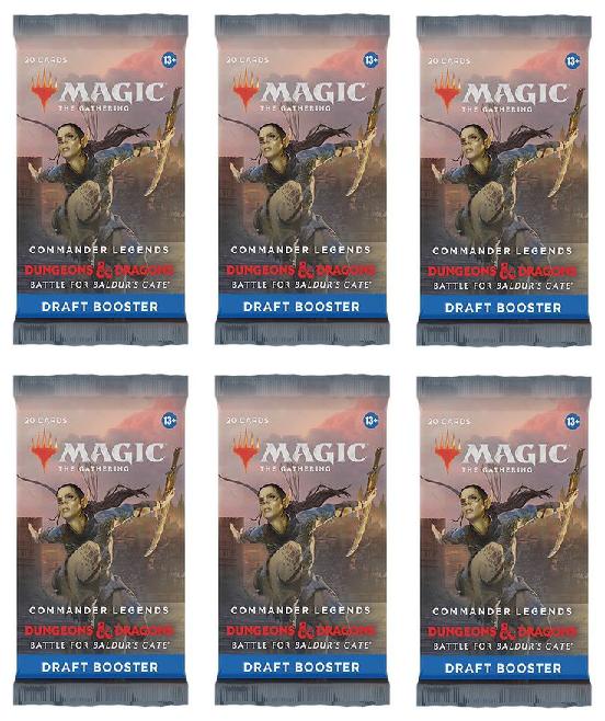 6 Packs MTG Draft Booster Pack Lot MTG Commander Legends Battle for Baldurs Gate
