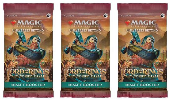 3 Packs Magic: the Gathering Draft Booster Pack Lot MTG The Lord of th Rings Tales of the Middle-earth