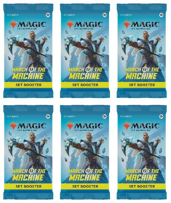 6 Packs Magic: the Gathering Set Booster Pack Lot MTG March of the Machines