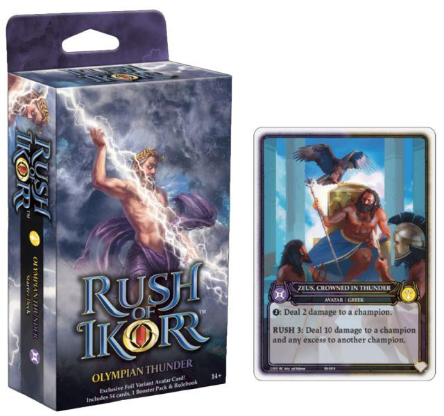 Upper Deck Rush of Ikorr: Shattered Chaos Olympian Thunder Starter Deck – 54 Cards, Booster Pack, Rulebook & Token Sheet