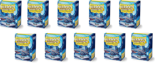 Dragon Shield 100ct Standard Card Sleeves Display Case (10 Packs) - Matte Blue