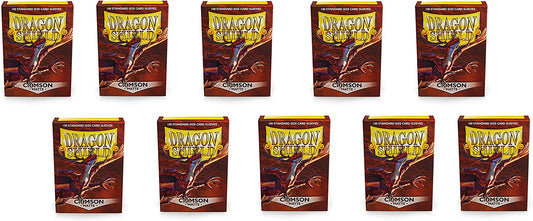 Dragon Shield 100ct Standard Card Sleeves Display Case (10 Packs) - Matte Crimson Red