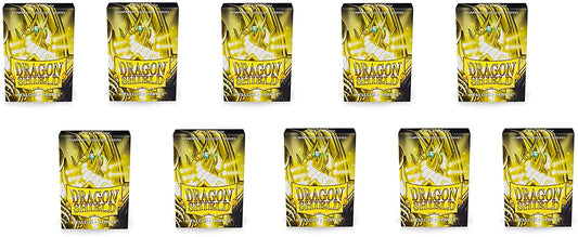 Dragon Shield 60ct Japanese Mini Card Sleeves Display Case (10 Packs) - Matte Yellow