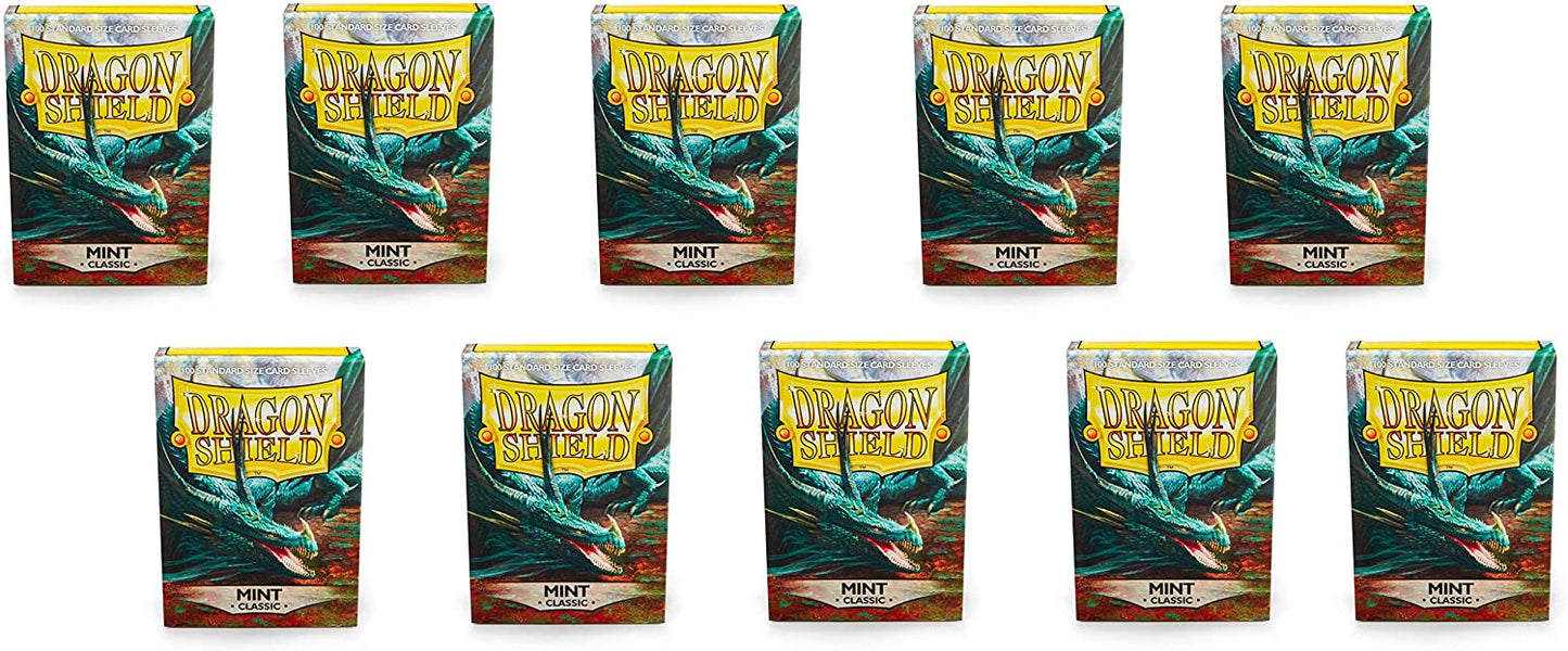 Dragon Shield 100ct Standard Card Sleeves Display Case (10 Packs) - Classic Mint