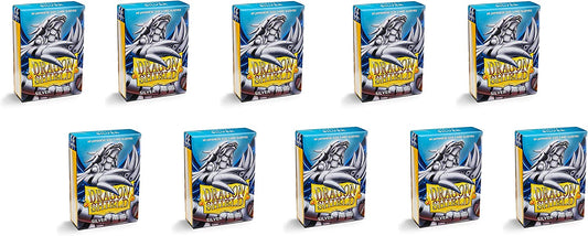 Dragon Shield 60ct Japanese Mini Card Sleeves Display Case (10 Packs) - Matte Silver