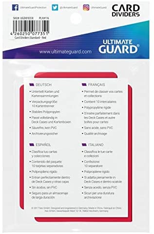Ultimate Guard Card Dividers - Red (10 Dividers)