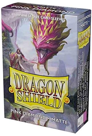 Dragon Shield 60ct Japanese Mini Card Sleeves Display Case (10 Packs) - Matte Pink Diamond
