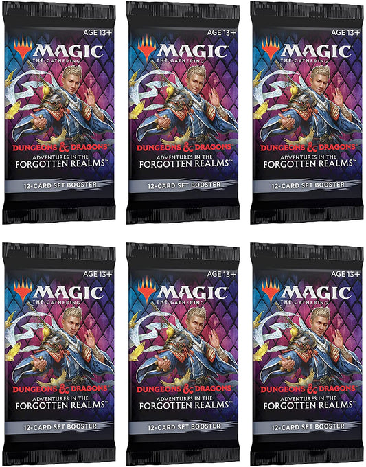 Magic: The Gathering Set Booster Pack Lot - Adventures in The Forgotten Realms - 6 Packs