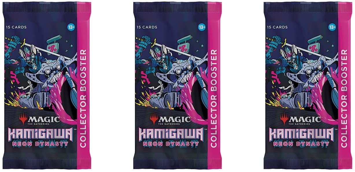 Magic: The Gathering Collector Booster Pack Lot - Kamigawa: Neon Dynasty - 3 Packs