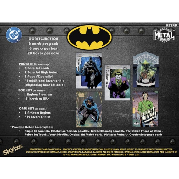 Upper Deck 2025 Batman Skybox Metal Universe 6-Pack Blaster Box