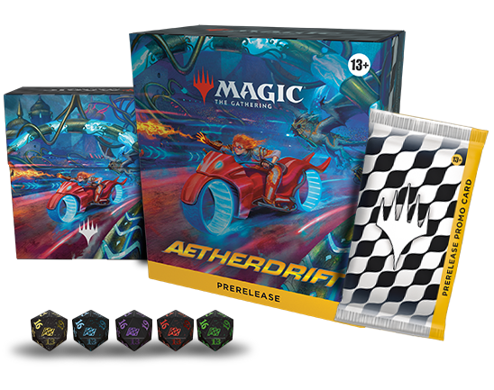 MAGIC THE GATHERING: Aetherdrift: PRERELEASE KIT - 6 Play Packs, Dice, Promos - Presale Ships 2/14/2025