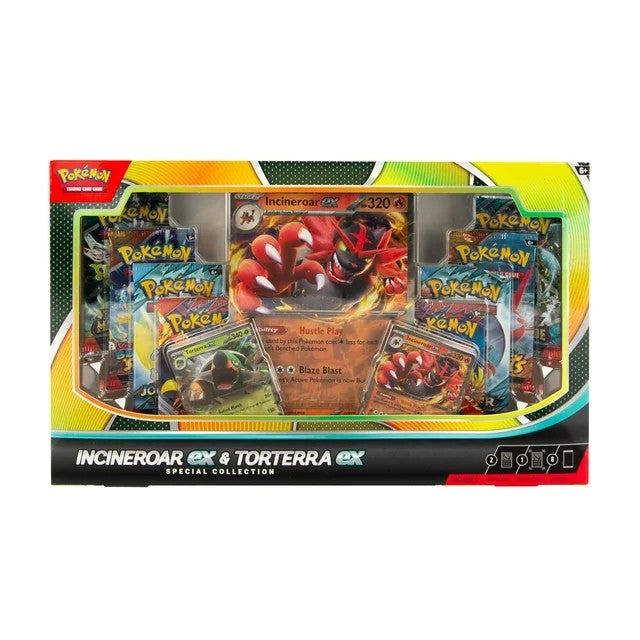 Pokemon TCG: Incineroar ex & Torterra ex Special Collection (2 Foil Promo Cards, 1 Oversize Card & 8 Booster Packs)