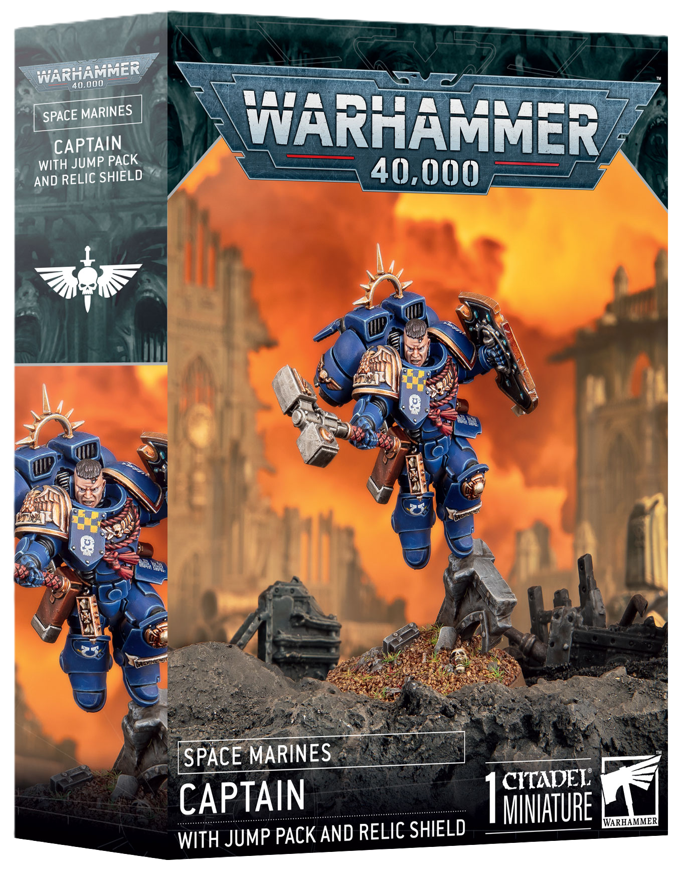 Games Workshop - Warhammer 40K - Space Marines - Captain with Jump Pack and Relic Shield