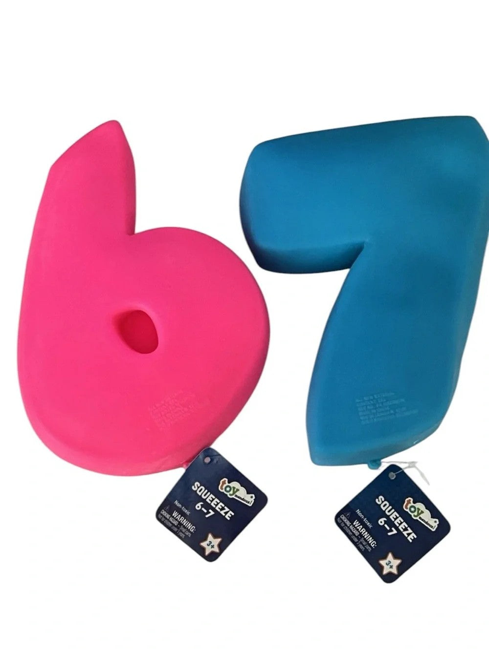 Toymendous Squeeze 6 7 Squishy Fidget Stress Relief Toy (Random Color, Random Number)