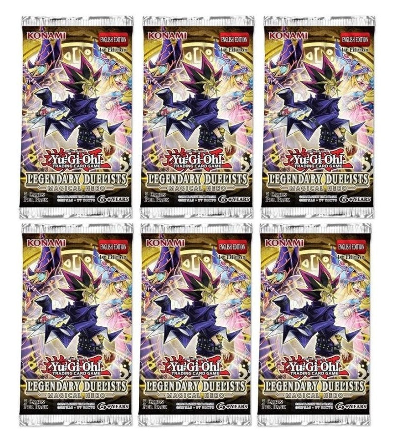 Yu-Gi-Oh! Legendary Duelist Magical Hero (1st Edition) Booster Pack Lot - 6 Packs