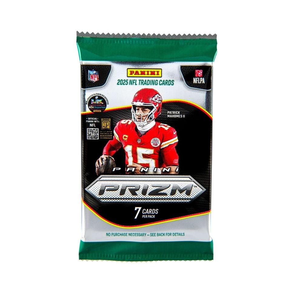 2025 Panini Prizm NFL Football Trading Cards Mega Box Pack - 7 Cards