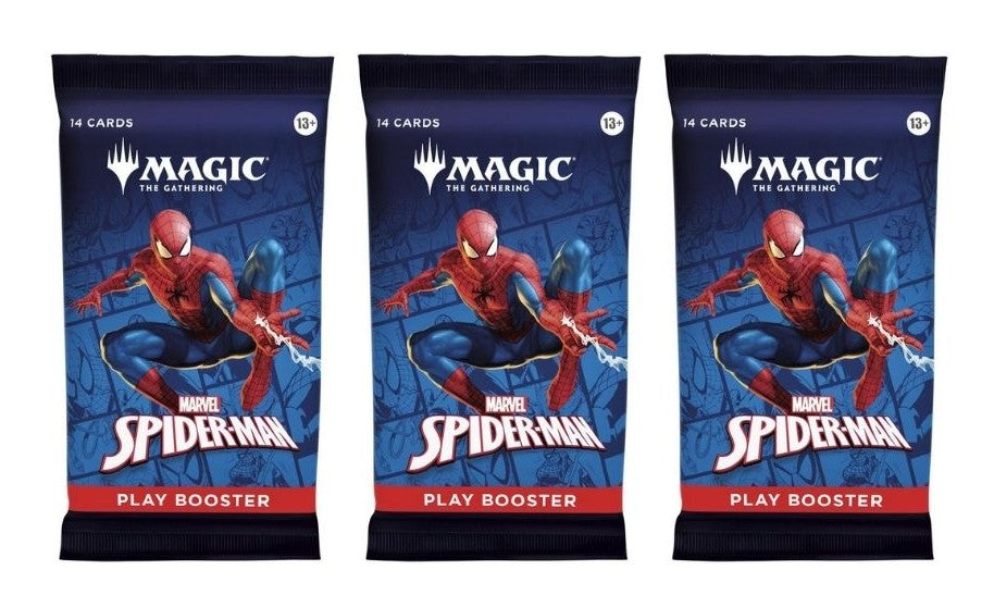3 Packs Magic the Gathering Play Booster Pack Lot MTG Marvel's Spider-Man