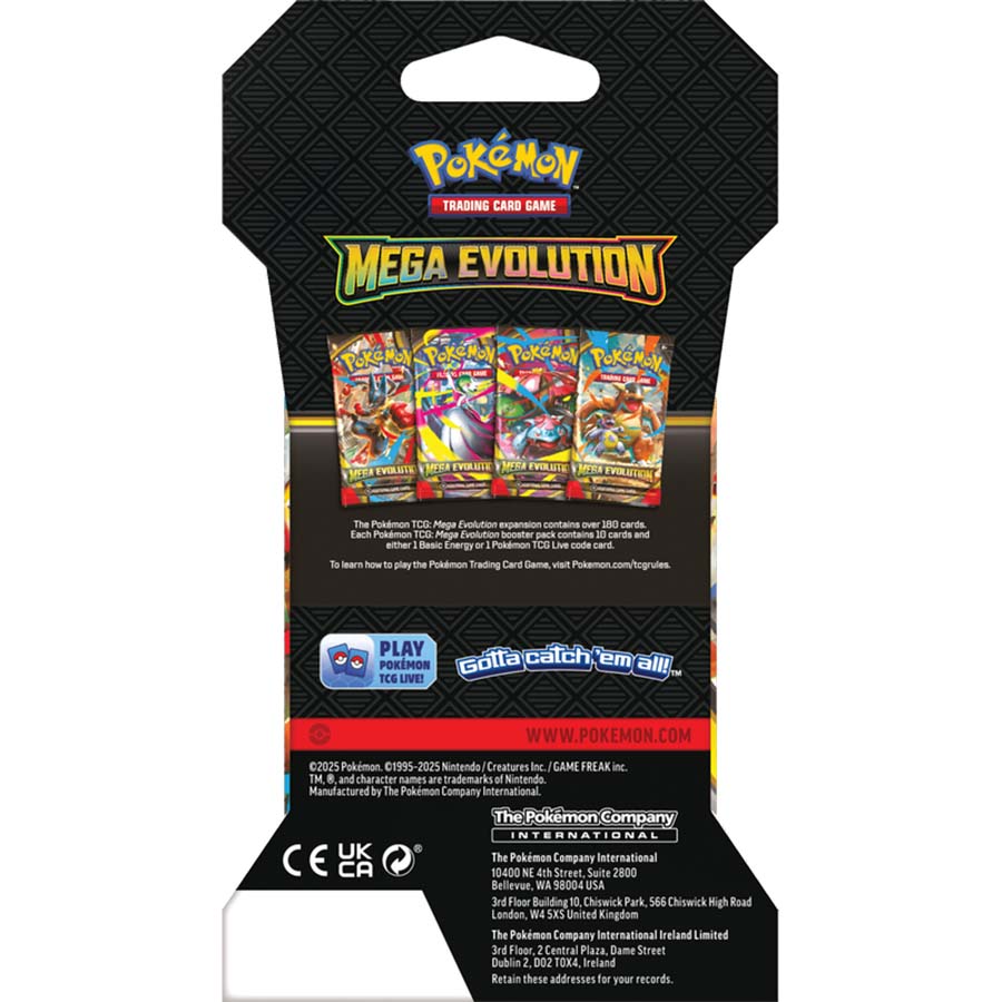 Pokemon TCG: Mega Evolution Sleeved Booster Pack - 10 Cards - Presale Ships 09/26/2025