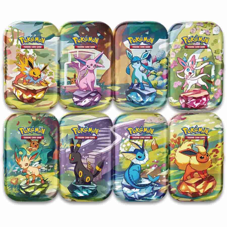 POKEMON TCG: SCARLET & VIOLET: PRISMATIC EVOLUTIONS MINI TIN DISPLAY (8ct) - 2 Packs Per Tin