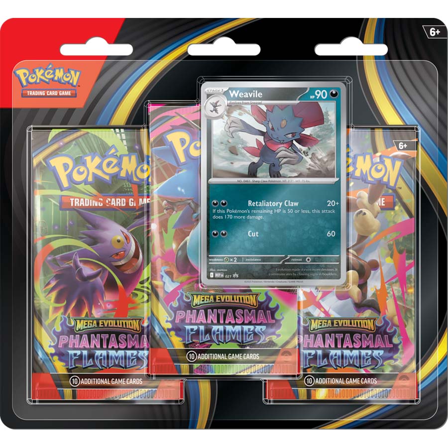 Pokemon TCG: Mega Evolutions Phantasmal Flames 3 Pack Blister (Random Promo) - Presale Ships 11/14/2025