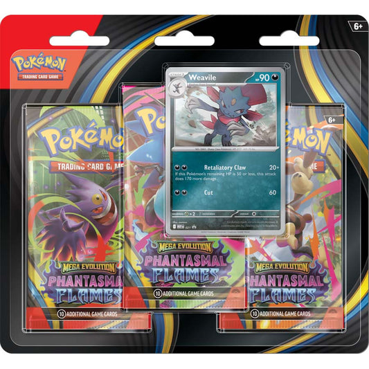 Pokemon TCG: Mega Evolutions Phantasmal Flames 3 Pack Blister (Random Promo) - Presale Ships 11/14/2025