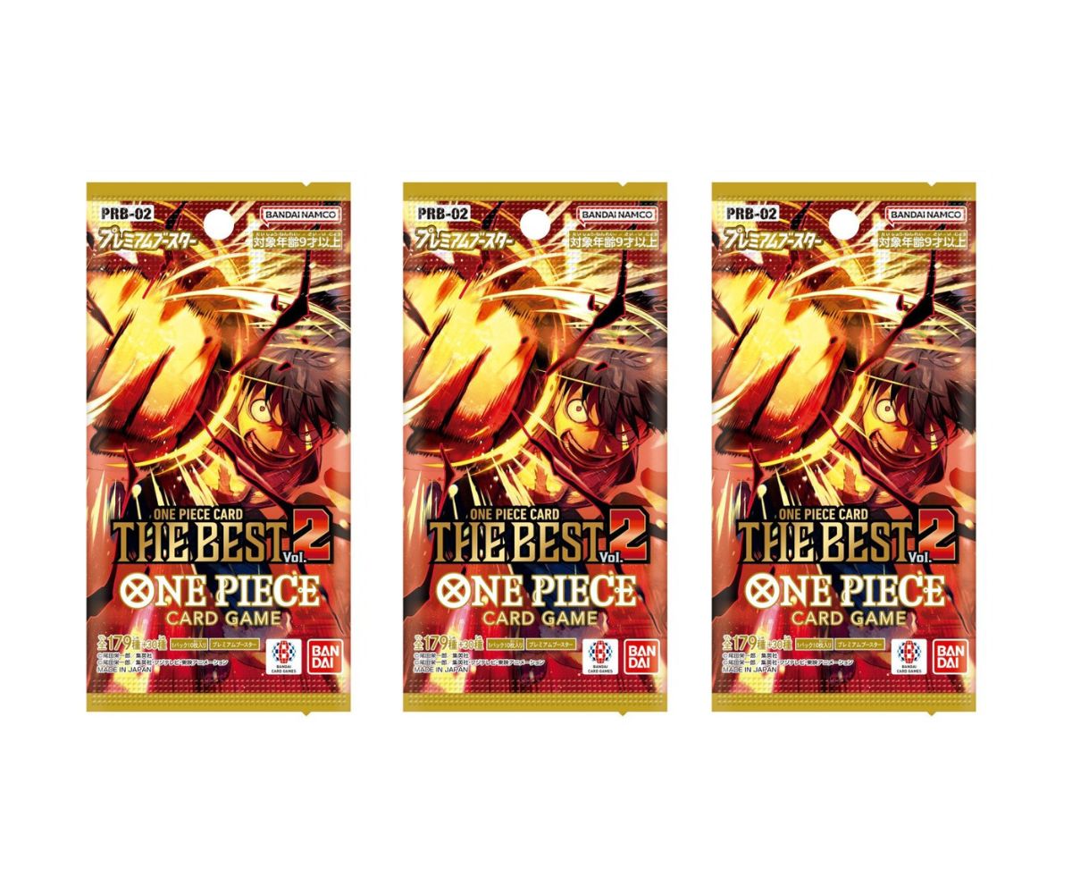 One Piece Card Game The Best Vol.2 PRB-02 Booster Pack (Japanese) - 3 Packs - 30 Cards