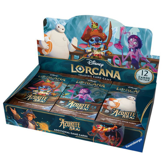 Ravensburger Disney Lorcana TCG: Azurite Sea Booster Pack Display | 24 Packs with 12 Trading Cards Each | Ideal for Collectors & Disney Fans | Suitable for Ages 8+