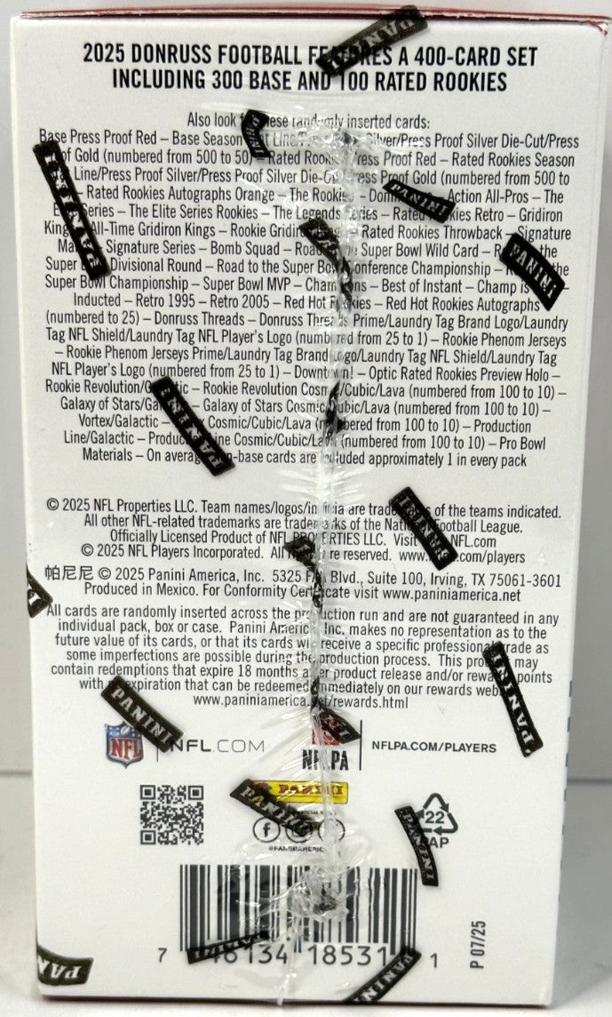 Panini 2025 NFL Donruss Football Trading Card Blaster Box (Red Exclusives)