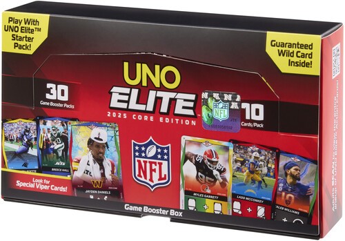 Uno Elite NFL 2025 Core Edition Booster Box - 30 Packs