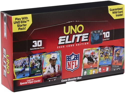 Uno Elite NFL 2025 Core Edition Booster Box - 30 Packs