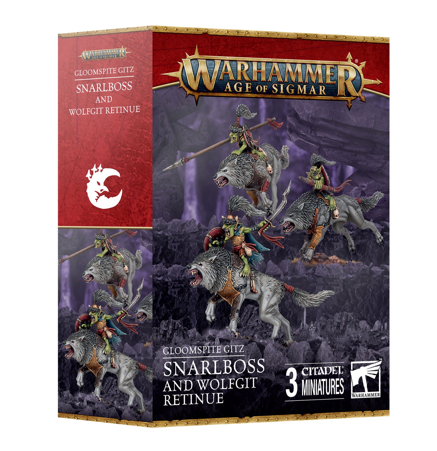 Games Workshop - Warhammer Age of Sigmar - Gloomspite Gitz - Snarlboss and Wolfgit Retinue