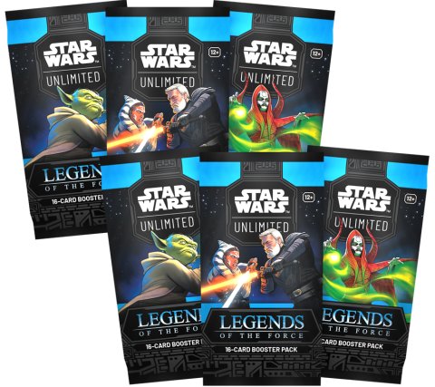 Star Wars: Unlimited TCG Legends of The Force Prerelease Box - 6 Packs & Exclusive Promo Cards