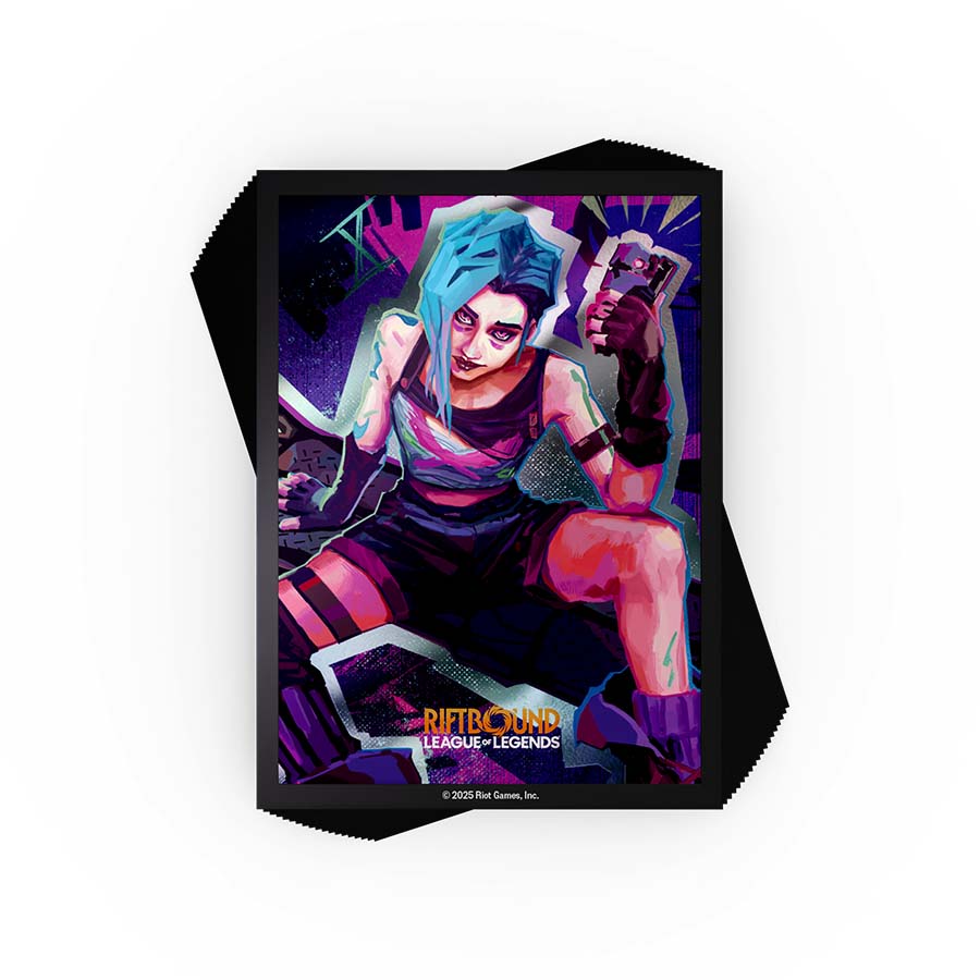 Riftbound TCG: League Of Legends Jinx Art Standard Size Card Sleeves (100ct)