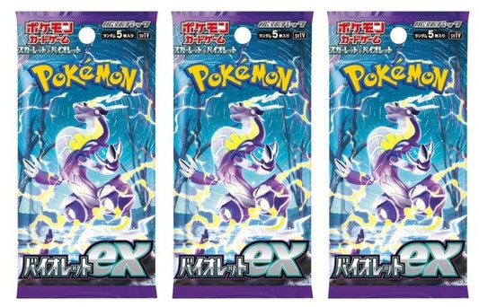 Pokemon Card Game Violet ex Booster Pack (Japanese) - 3 Packs - 15 Cards Total