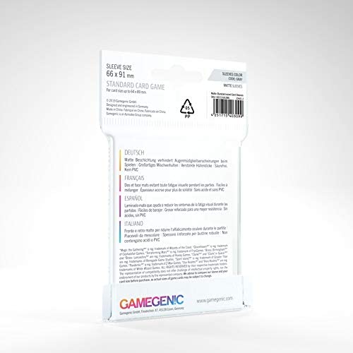 Gamegenic 50ct Matte Board Game Sleeves Display Case (10 Packs) - Standard Card Game