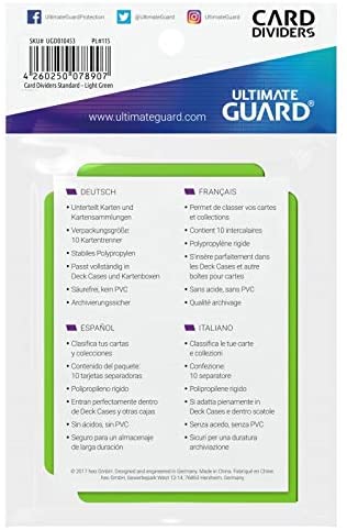 Ultimate Guard Card Dividers - Light Green (10 Dividers)