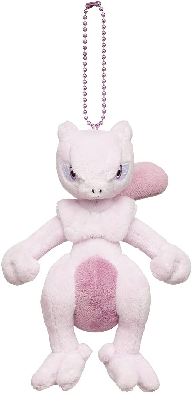 Pokemon 6 Inch Plush Lanyard - Mascot Ball Freak - Mewtwo x Master Ball