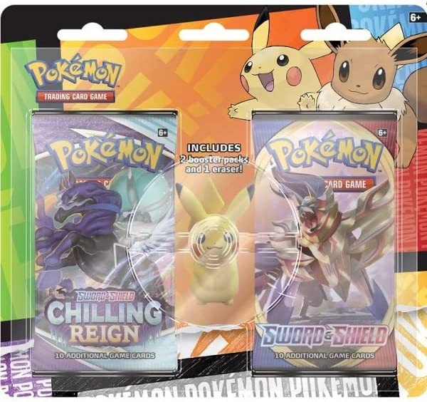 Pokemon TCG: Back to School Eraser Blister (Pikachu or Eevee)
