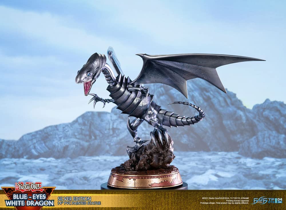 Yu-Gi-Oh! 14 Inch Statue Blue-Eyes White Dragon (Silver Version)
