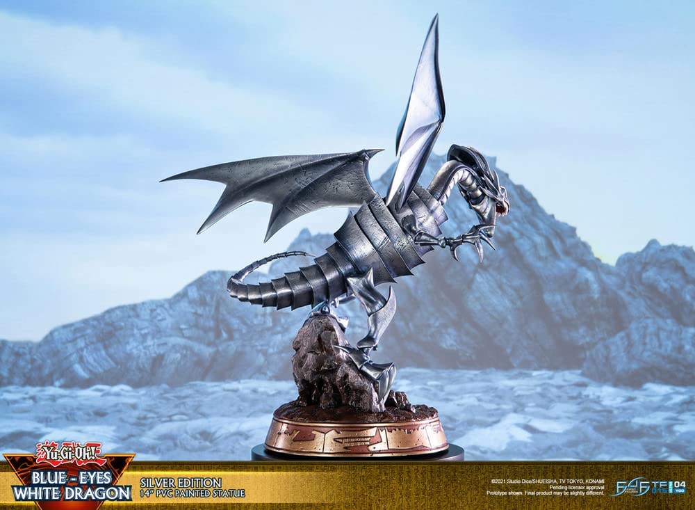 Yu-Gi-Oh! 14 Inch Statue Blue-Eyes White Dragon (Silver Version)
